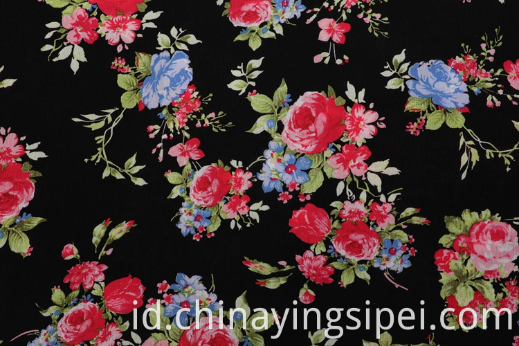 Produsen Eco Friendly Custom Color Print 100%Rayon Crinkle Fabric